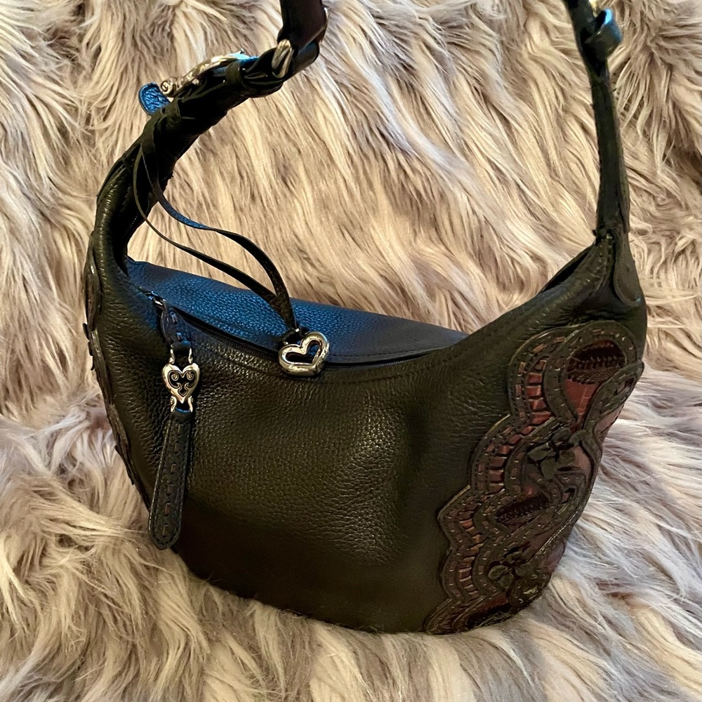 Brighton Black Leather Shoulder Bag